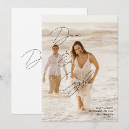 Convite Estilo de Manuscrito De Chic Casual Salvar O Cartã