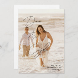 Convite Estilo de Manuscrito De Chic Casual Salvar O Cartã