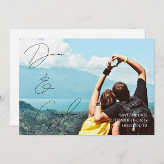 Convite Estilo de Manuscrito De Chic Casual Salvar O Cartã