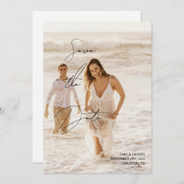 Convite Estilo de Manuscrito De Chic Casual Salvar O Cartã