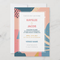 Estilo de Memphis Personalizado Abstrato, Rosa e T