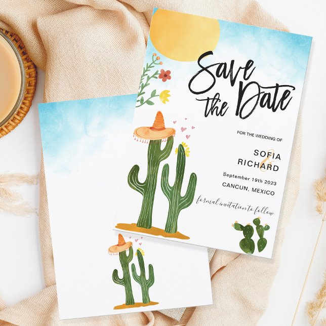 Convite Estilo de México de Destino Moderno Único e Cuto (Criador carregado)