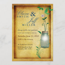 Convite Estilo de País Mason Jar com talento