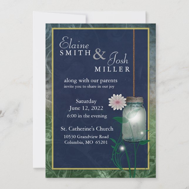 Convite Estilo de País Mason Jar com talento (Frente)