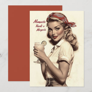 Convite Estilo de Pin-Up da Vintage: Mamacita precisa de u