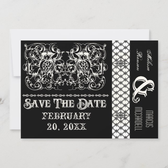 Convite Estilo de Poster de Circo - Placa Branca e Preta M (Frente)