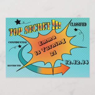 Convite Estilo de Quadrinhos Surpresa Super Secreta