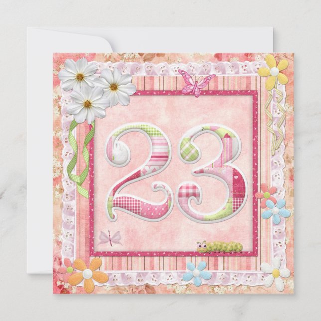 Convite Estilo de raspagem da festa de aniversário 23 (Frente)