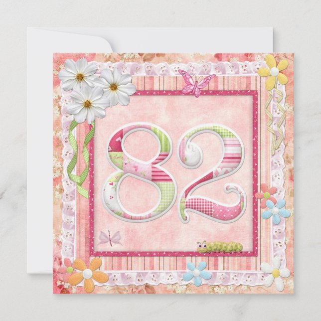 Convite Estilo de raspagem de festa de aniversário 82 (Frente)