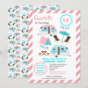 Convite Estilo de Retro do Cute de Festa de aniversário d