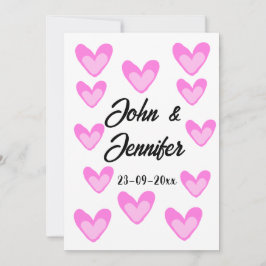 Convite estilo de texto simples e branco, coração de pinto