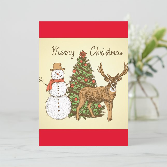 Convite Estilo de Vintage Feliz Natal (Criador carregado)