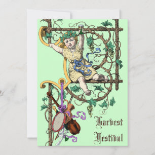 Convite Estilo de Vintagem da Feira de Vinho do outono do 