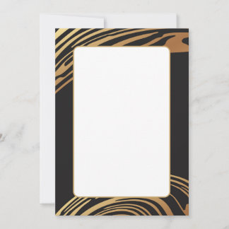 Convite Estilo elegante preto e dourado - vazio