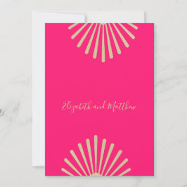 Convite Estilo Indiano Pink Dourado Casual Chic Invita