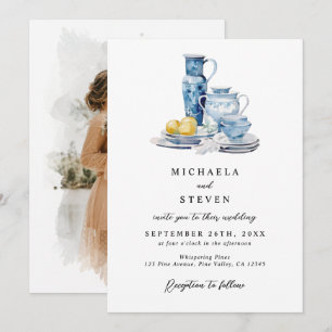 Convite Estilo La Dolce Vita Foto Casamento Aquarela