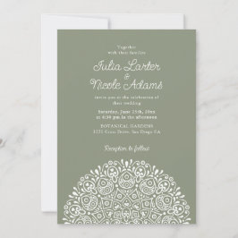 Convite Estilo Mandala de Casamento Clássico Ornamentado A