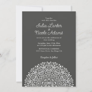 Convite Estilo Mandala de Casamento Clássico Ornamentado A