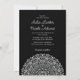 Convite Estilo Mandala de Casamento Clássico Ornamentado A