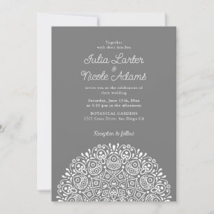Convite Estilo Mandala de Casamento Clássico Ornamentado A