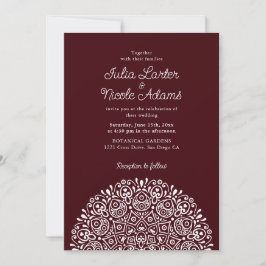 Convite Estilo Mandala de Casamento Clássico Ornamentado A