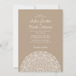 Convite Estilo Mandala de Casamento Clássico Ornamentado A