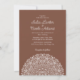 Convite Estilo Mandala de Casamento Clássico Ornamentado A