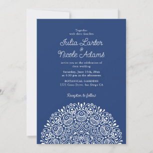 Convite Estilo Mandala de Noiva Clássico Ornamentado Art D