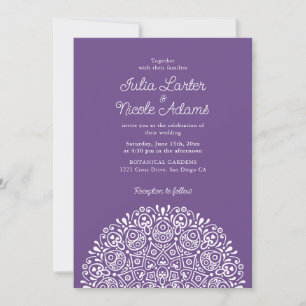 Convite Estilo Mandala de Noiva Clássico Ornamentado Art D