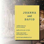 Convite Estilo minimalista | Casamento de Fontes da Máquin<br><div class="desc">Estilo minimalista | Lemon Chiffon Background e Cinza Escuro da Esteira,  Fonte da Máquina de Escritura com o site RSVP Detalhes do Convite para Casamento</div>