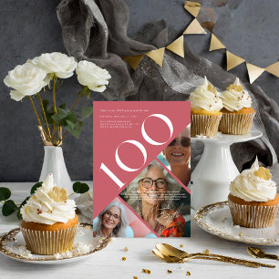 Convite Estilo Moderno Centésimo 100º Aniversário 3 Foto