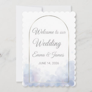 Convite [Estilo] Placa de Boas-Vindas de Casamento [Flor/T