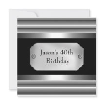 Estilo Preto Branco Cromo Metálico Prata Homens 40