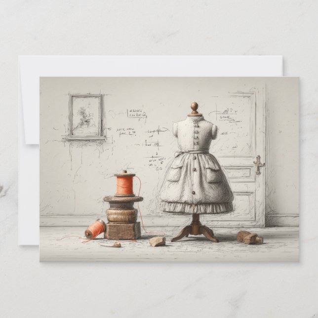 Convite Estilo Preto e Branco do Atelier do primeiro anive (Frente)