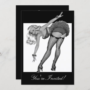 Convite Estilo Preto e Branco Menina Pin-Up 19