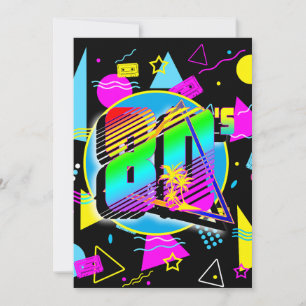 CONVITE ESTILO RETRÔ VINTAGE DOS ANOS 80