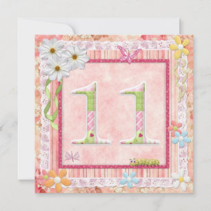 Convite estilo scrapbooking da 11a festa de aniversário