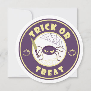 Convite Estilo Starbucks para a aranha do halloween