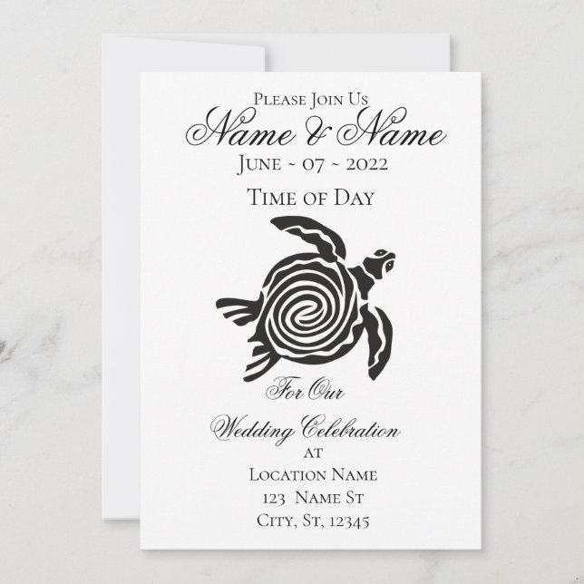 Convite Estilo Tribal Turtle Thunder_Cove (Frente)