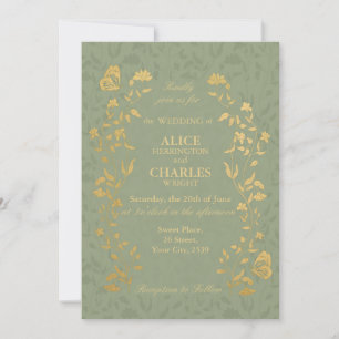 Convite Estilo Vintage Casamento Verde