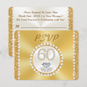 Convite Estonte Diamante, 60º Aniversário de Casamento, RS