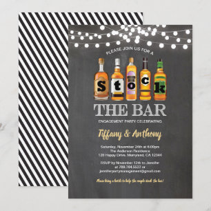 Convite Estoque a festa de noivado do quadro do bar