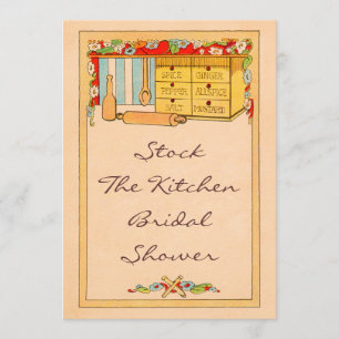 Convite Estoque do vintage o chá de panela da caixa da