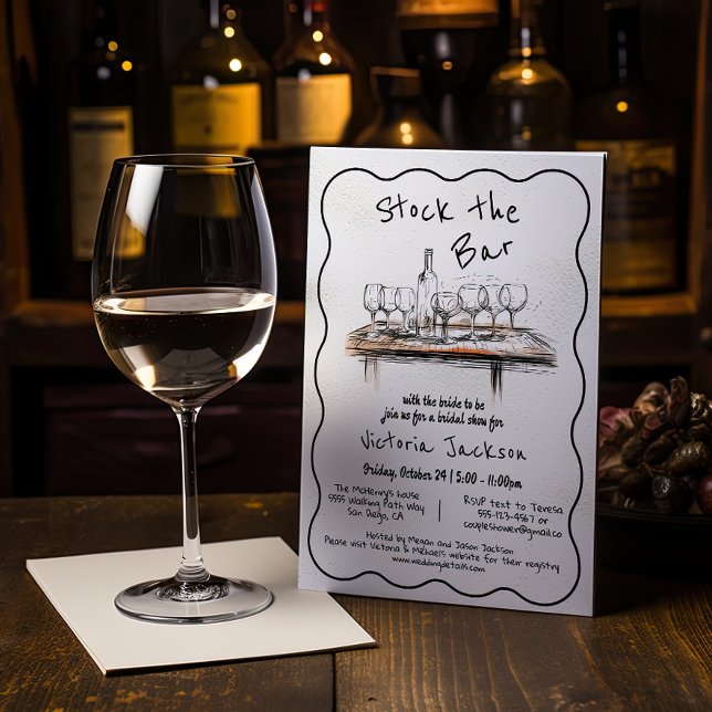 Convite Estoque o Chá de Casais de noiva da linha de Bar (Criador carregado)