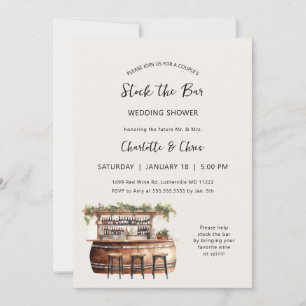 Convite Estoque o chá de casamento dos casais do bar