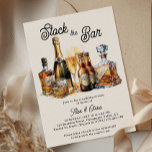 Convite Estoque o Chá de casamento dos Casais do Bar<br><div class="desc">Estoque o convite para o Bar - perfeito para chá de casamento, festa de noivado, chá de casais, festa de aquecimento doméstico e fácil de personalizar para o seu estilo de evento. O design apresenta garrafas de champanhe, cerveja, uísque, brandy, copos de champanhe e vidro rock. design de excelente de...</div>