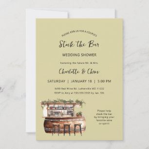 Convite Estoque o chá de casamento dos casais do bar
