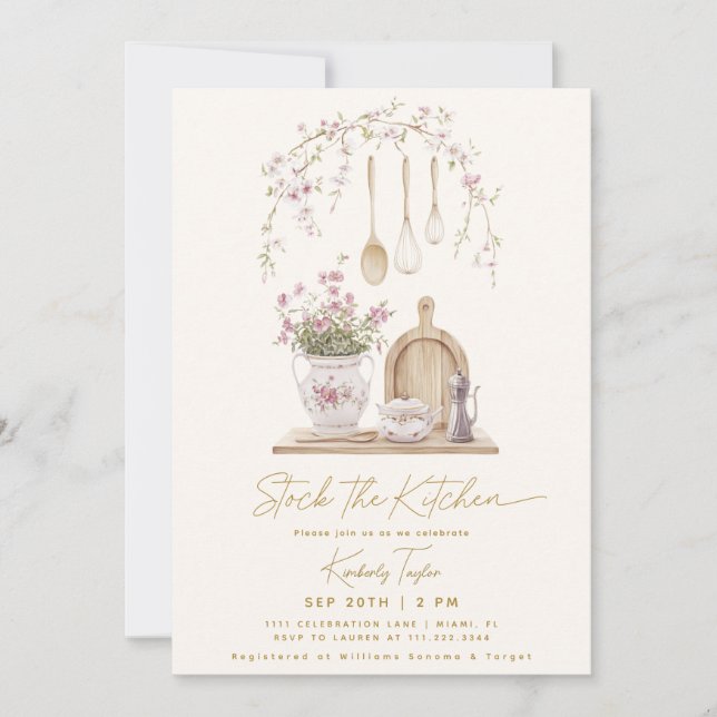 Convite Estoque O Chá de panela Da Cozinha (Frente)
