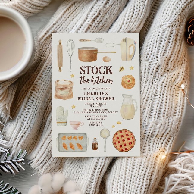 Convite Estoque o Chá de panela da cozinha (Criador carregado)