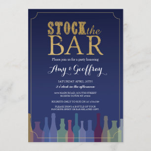 Convite Estoque Os Casais De Noivados De Bar Azul